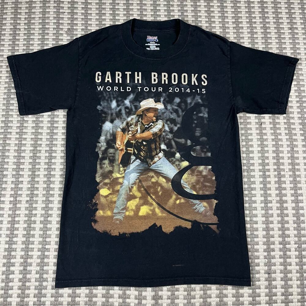 Garth Brooks World Tour Concert T-Shirt Adult Sz S 2014-2015 Black Short Sleeve